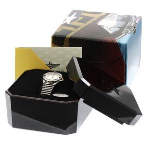 BREITLING Wings B67050 Date Silver Dial Quartz Ladies Watch_878341